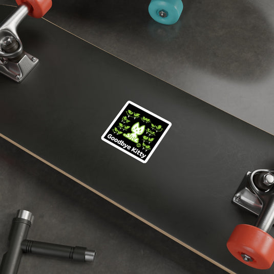 Glow in the Dark Goodbye Kitty Skateboard Sticker