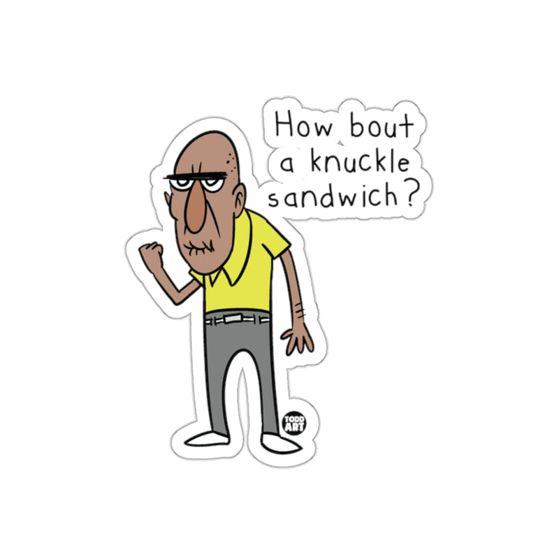 Load image into Gallery viewer, How Bout a Knuckle Sandwich Cartoon Character Sticker
