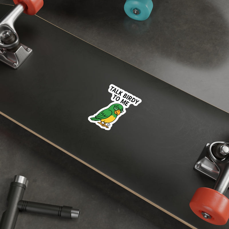 Load image into Gallery viewer, Talk Birdy To Me Parrot Sticker Skateboard Product
