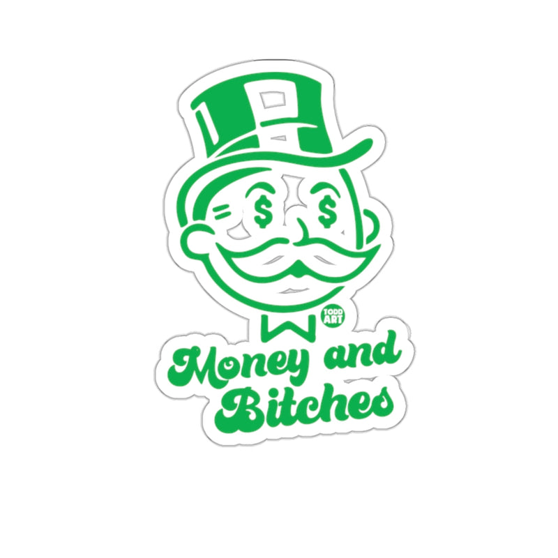Load image into Gallery viewer, Green Mr. Monopoly style Money and Bitches Sticker 
