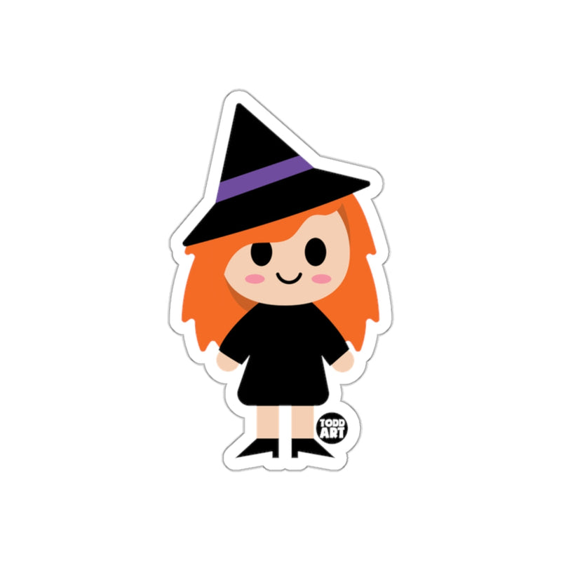 Load image into Gallery viewer, Cute Cartoon Witch Character with Orange Hair Sticker
