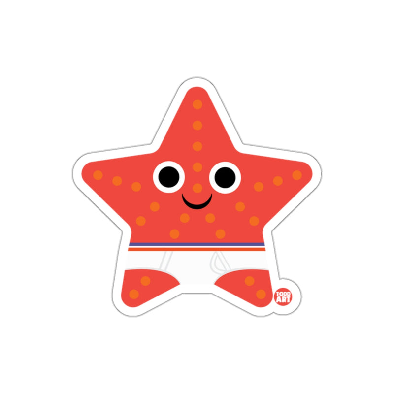 Load image into Gallery viewer, Smiling Red Starfish with Polka Dots Sticker Product
