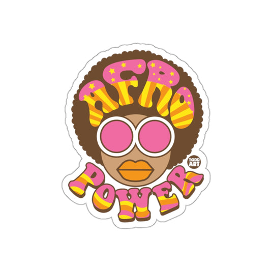Colorful Afro Power Retro Art Sticker Design