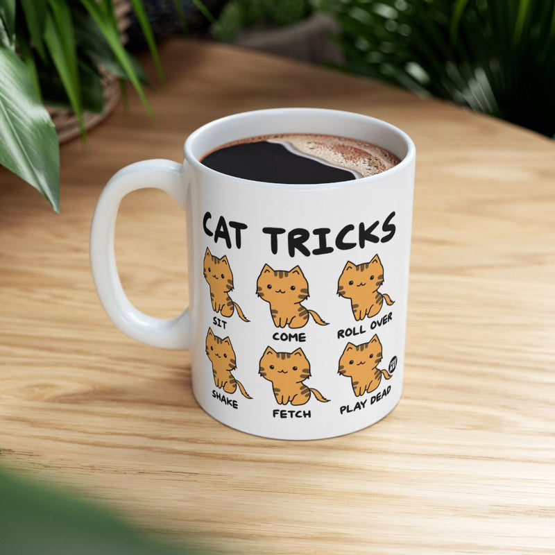 Load image into Gallery viewer, Cat Tricks Mug with Cute Illustrations for Cat Lovers
