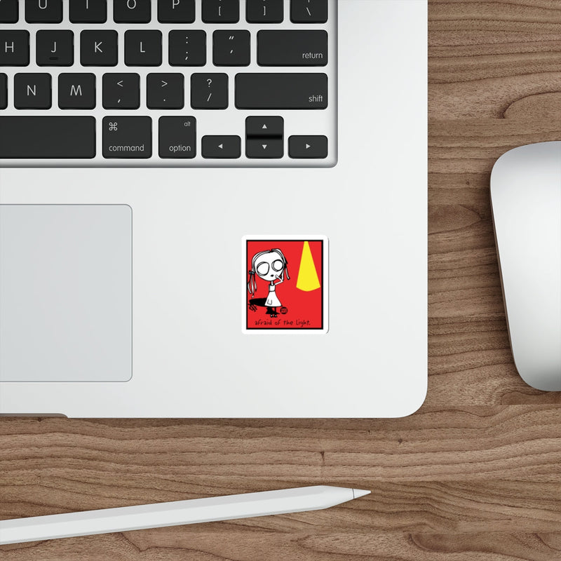 Load image into Gallery viewer, Afraid of the Light Sticker with Cute Cartoon Design
