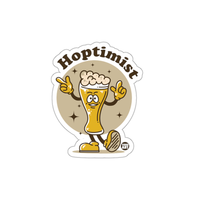 Load image into Gallery viewer, Hoptimist Funny Beer Character Die-Cut Sticker

