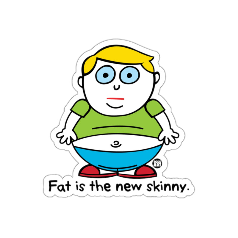 Load image into Gallery viewer, Fat is the new skinny cartoon figure sticker
