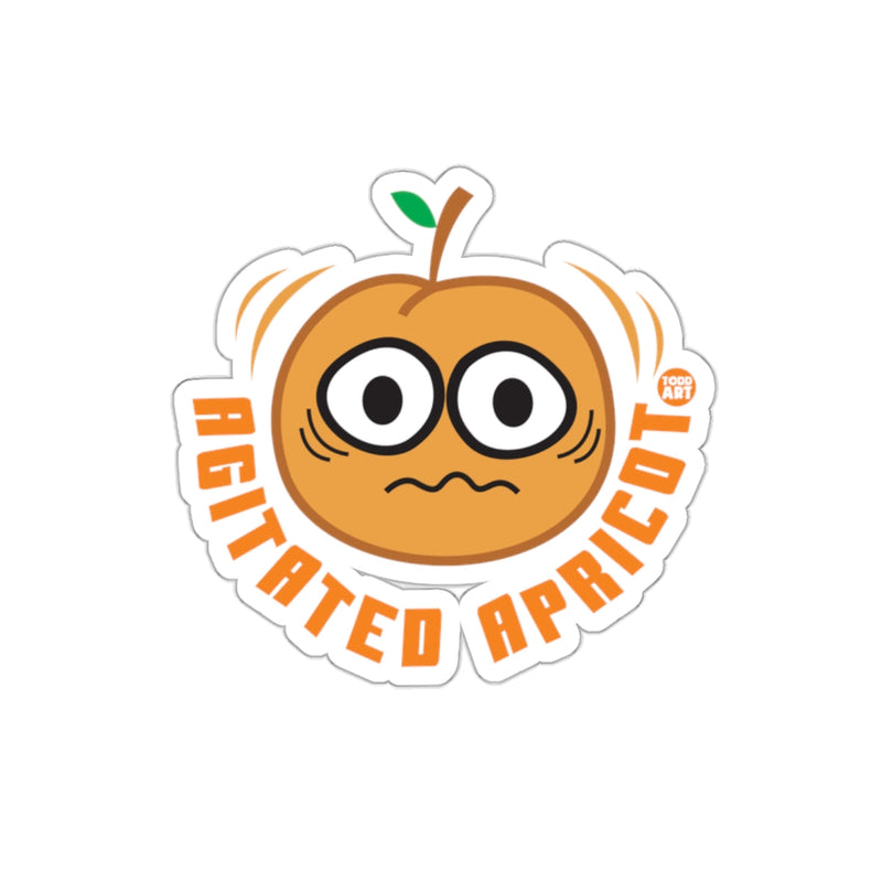 Load image into Gallery viewer, Agitated Apricot Funny Character Sticker Design
