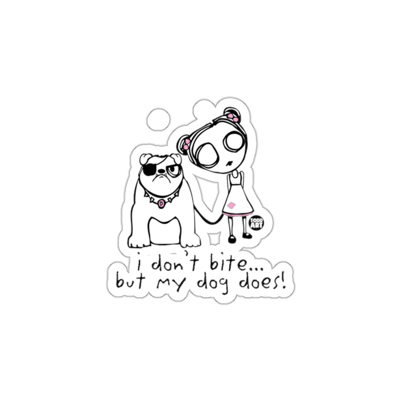 Load image into Gallery viewer, I Don't Bite But My Dog Does Sticker Funny Gift Decor

