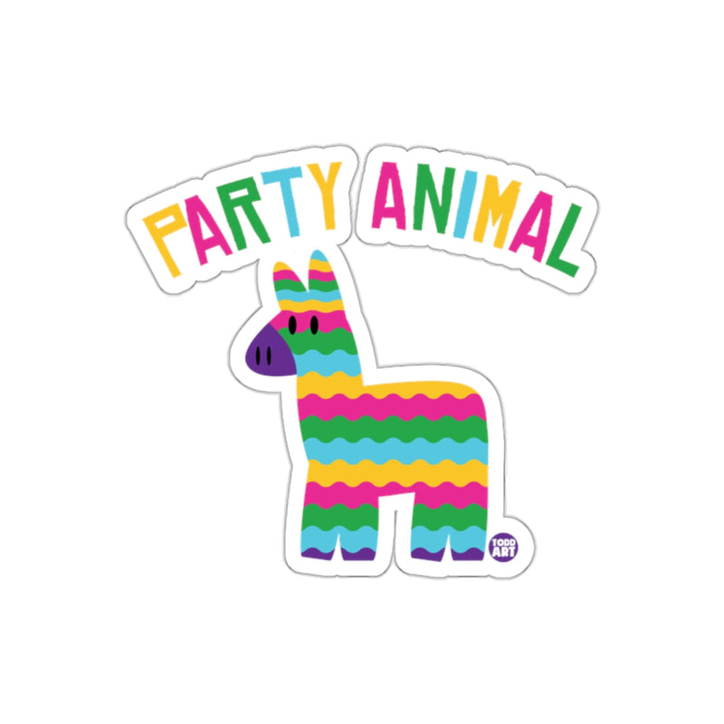 Load image into Gallery viewer, Party Animal Colorful Striped Donkey Sticker
