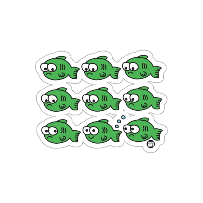 Load image into Gallery viewer, Green Cartoon Fish Funny Design Sticker Sheet
