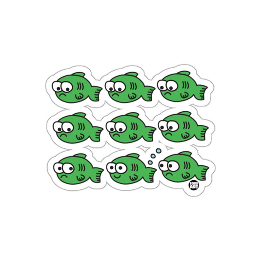 Green Cartoon Fish Funny Design Sticker Sheet