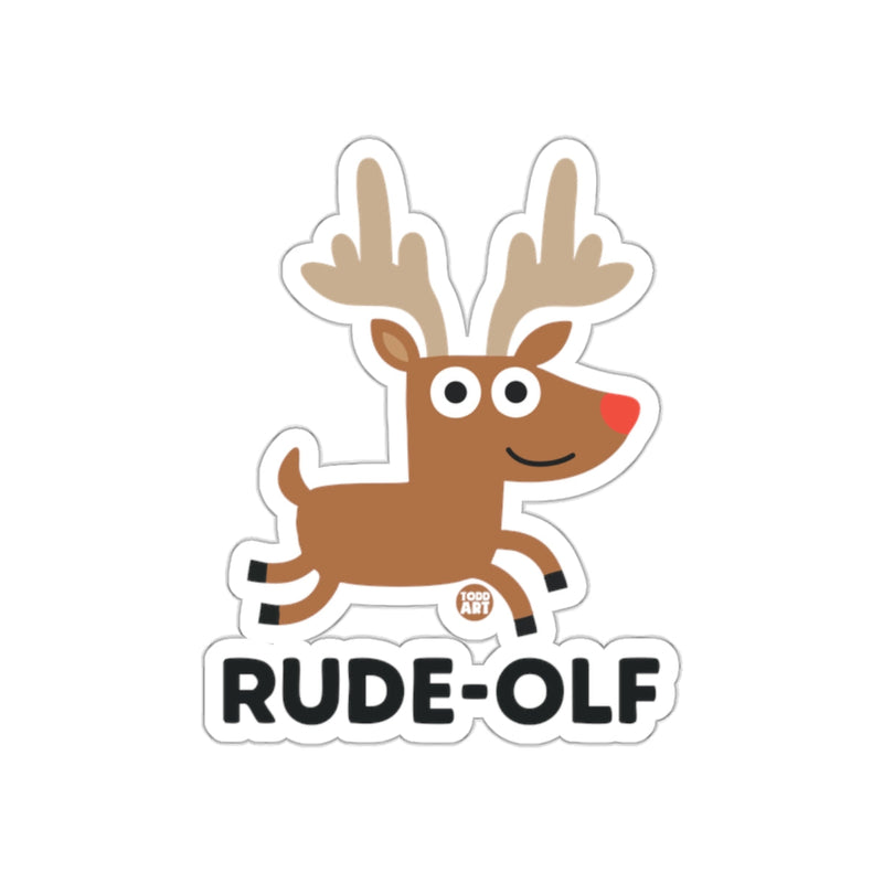 Load image into Gallery viewer, Rude-Olf Funny Reindeer Sticker for Christmas Decor
