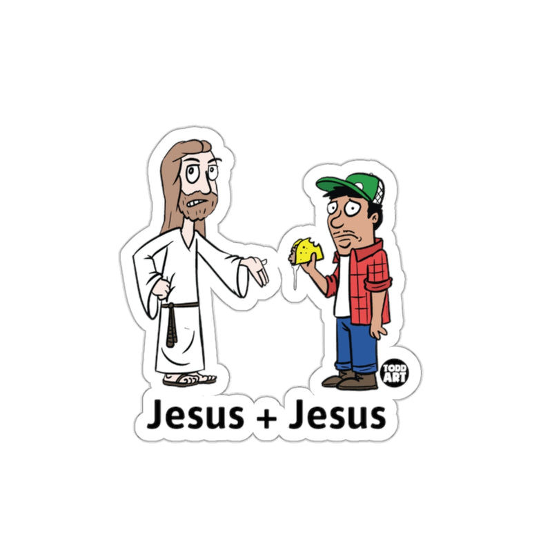 Load image into Gallery viewer, Jesus + Jesus Hilarious Cartoon Parody Sticker
