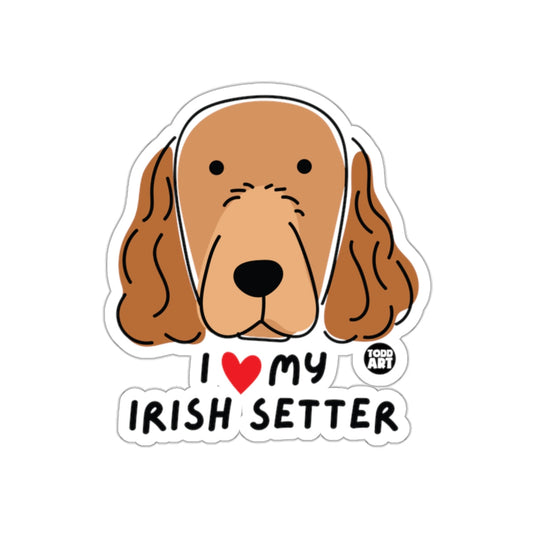 I Love My Irish Setter Cartoon Dog Sticker Product
