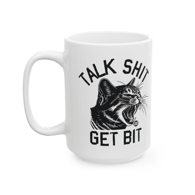 Load image into Gallery viewer, Talk Shit Get Bit Cat Cartoon Funny Mug for Coffee
