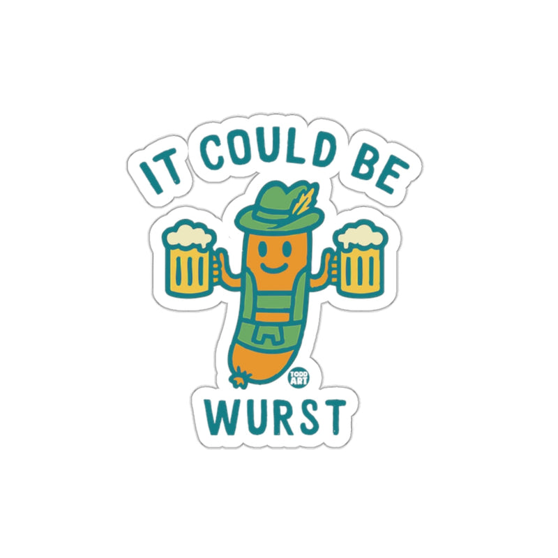 Load image into Gallery viewer, It Could Be Wurst Beer Drinking Sausage design sticker
