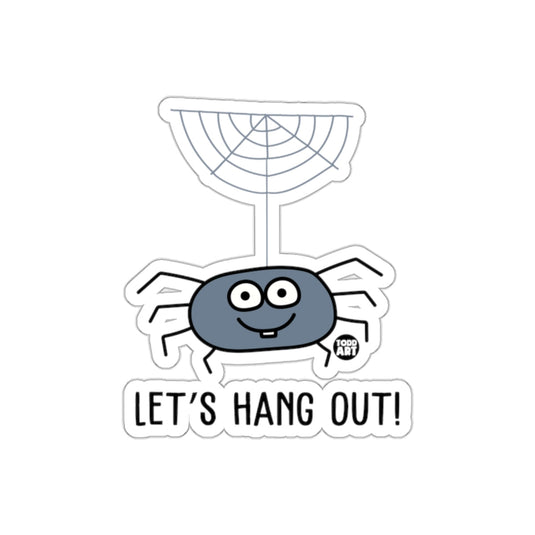 Let's Hang Out Cute Spider with Web Sticker