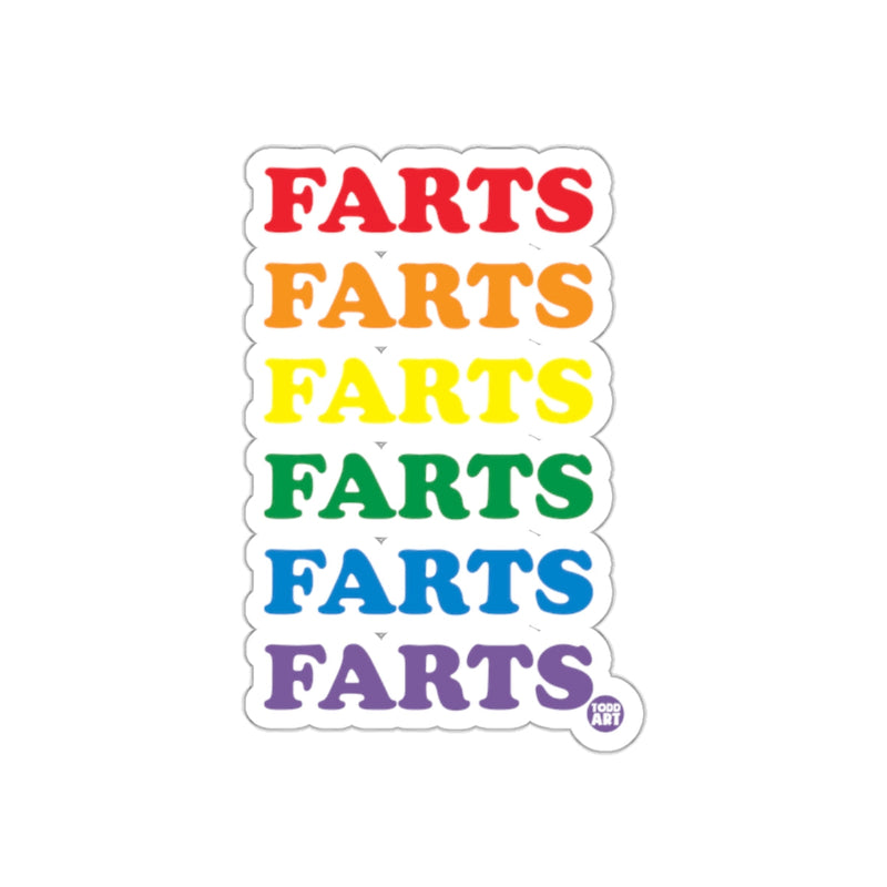 Load image into Gallery viewer, Rainbow FARTS Repeating Design Sticker for Humor
