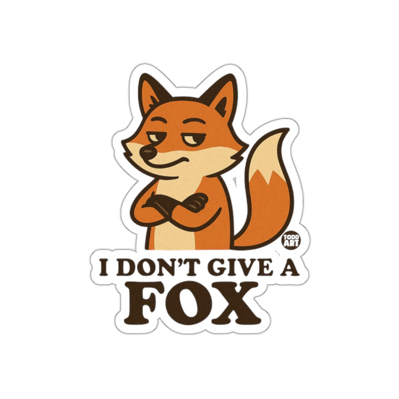 Load image into Gallery viewer, I Don't Give a Fox Cartoon Sticker Funny Humorous
