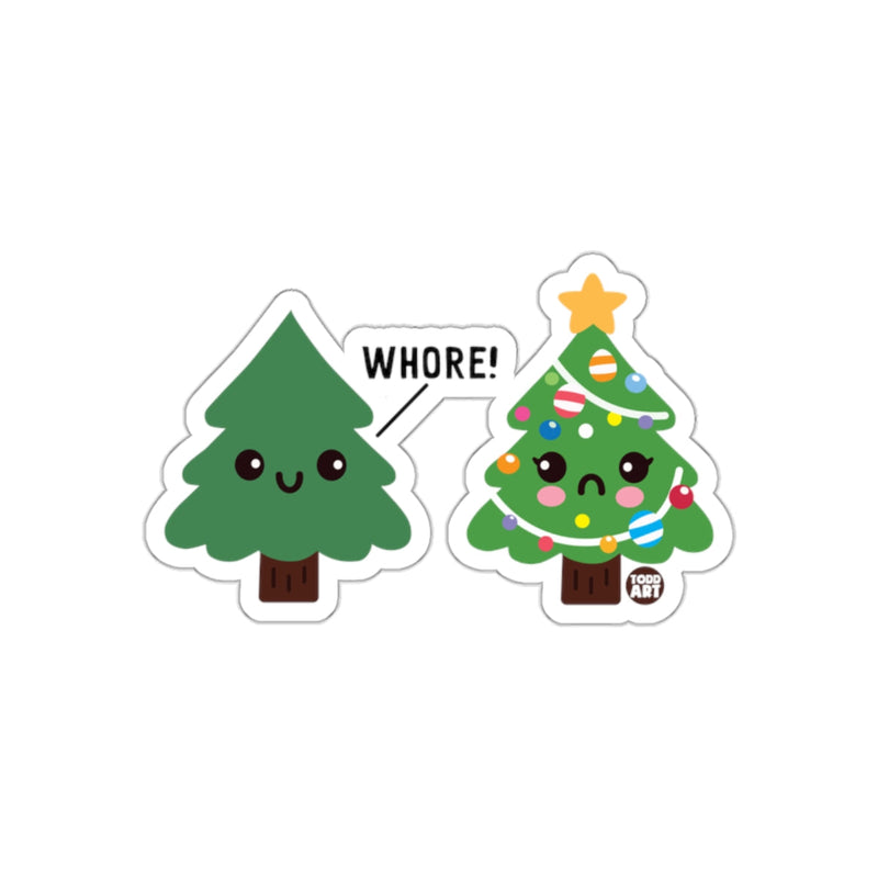 Load image into Gallery viewer, Funny Christmas Tree Confrontation Sticker for Holidays
