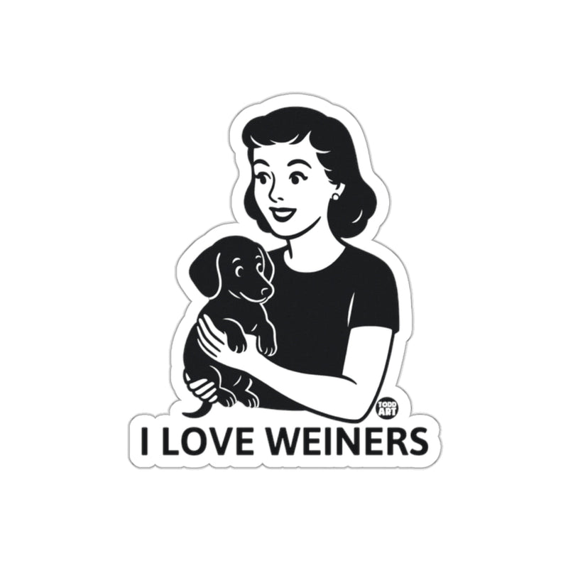 Load image into Gallery viewer, I Love Weiners Retro Style Sticker for Dog Lovers

