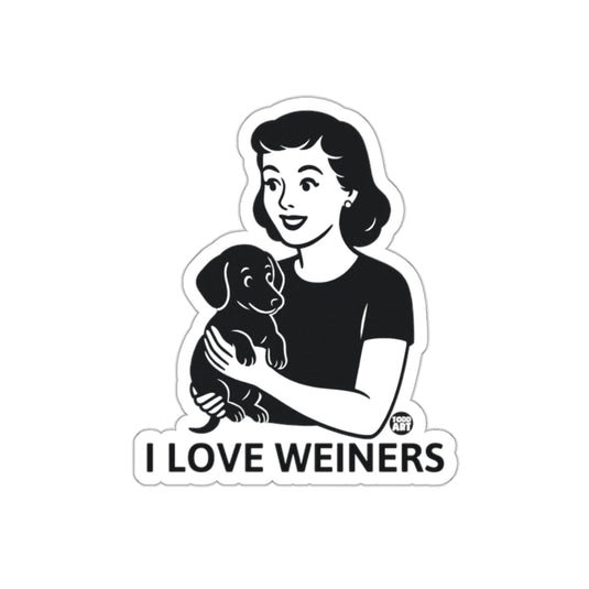 I Love Weiners Retro Style Sticker for Dog Lovers