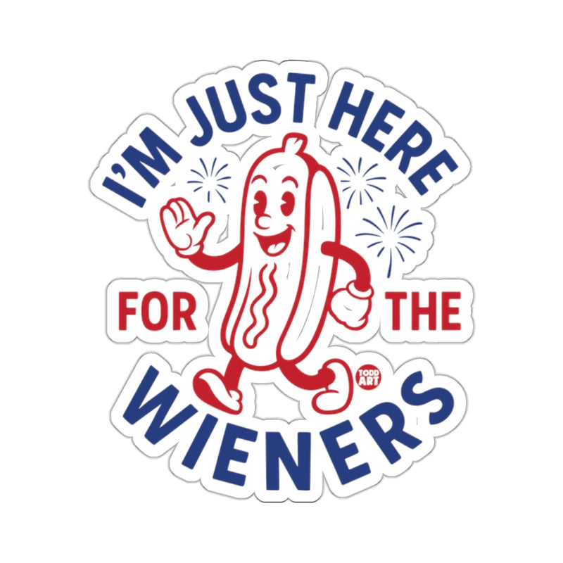 Load image into Gallery viewer, I'm Just Here for The Wieners Fun Sticker
