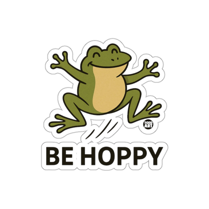 Load image into Gallery viewer, Be Hoppy Frog Sticker with Cute Design
