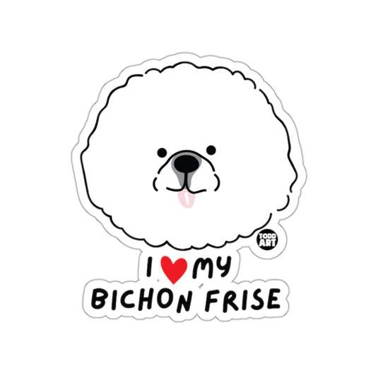 I Love My Bichon Frise Sticker Dog Lover Gift Art