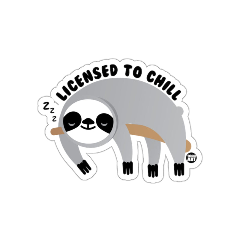Load image into Gallery viewer, Licensed To Chill Sloth On A Branch Cartoon sticker
