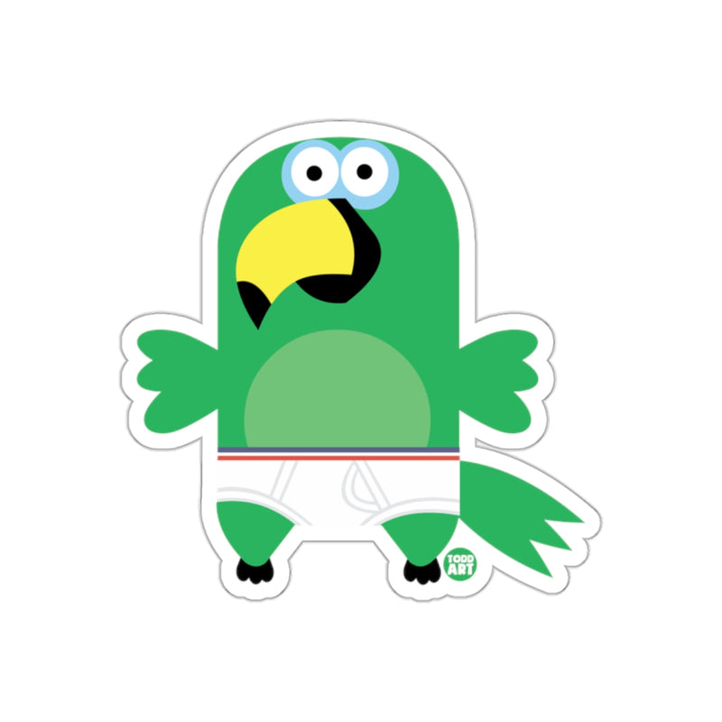 Load image into Gallery viewer, Funny Green Cartoon Parrot Sticker in Underwear Design
