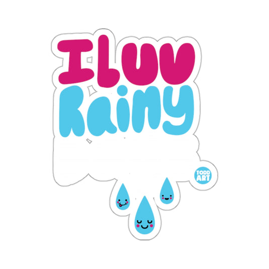 I Luv Rainy Cute Raindrops Todd Art Design sticker