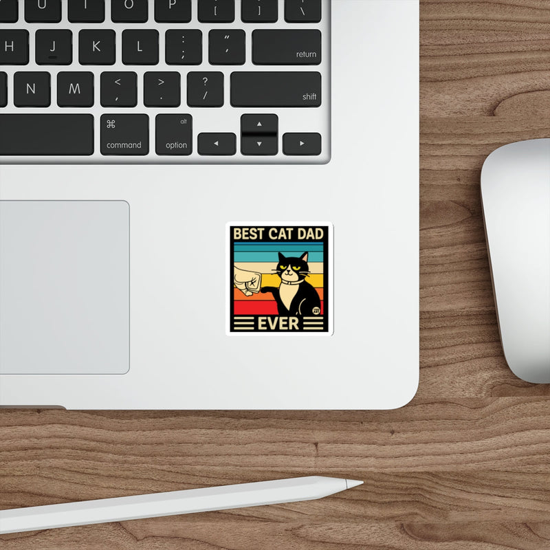Load image into Gallery viewer, Best Cat Dad Ever Sticker for Cat Lover Gift
