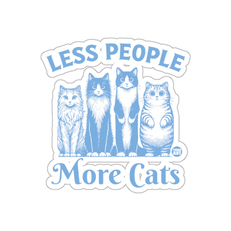 Load image into Gallery viewer, Less People More Cats Graphic Design Sticker
