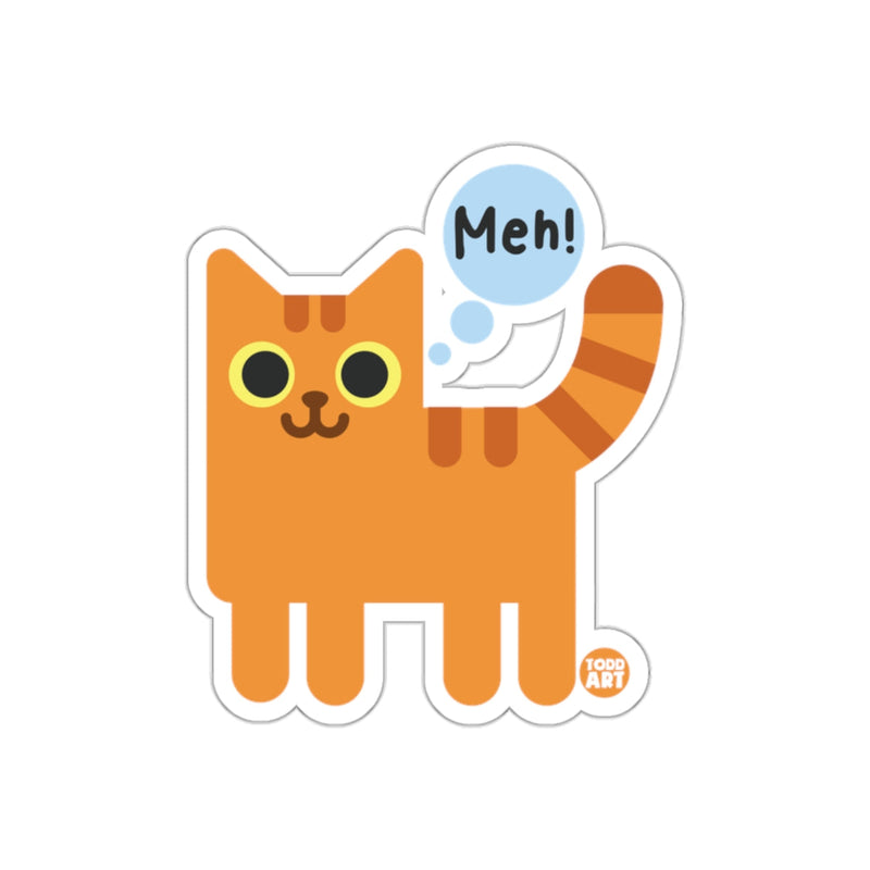 Load image into Gallery viewer, Cute Orange Cat Meh Expression Sticker for Sale
