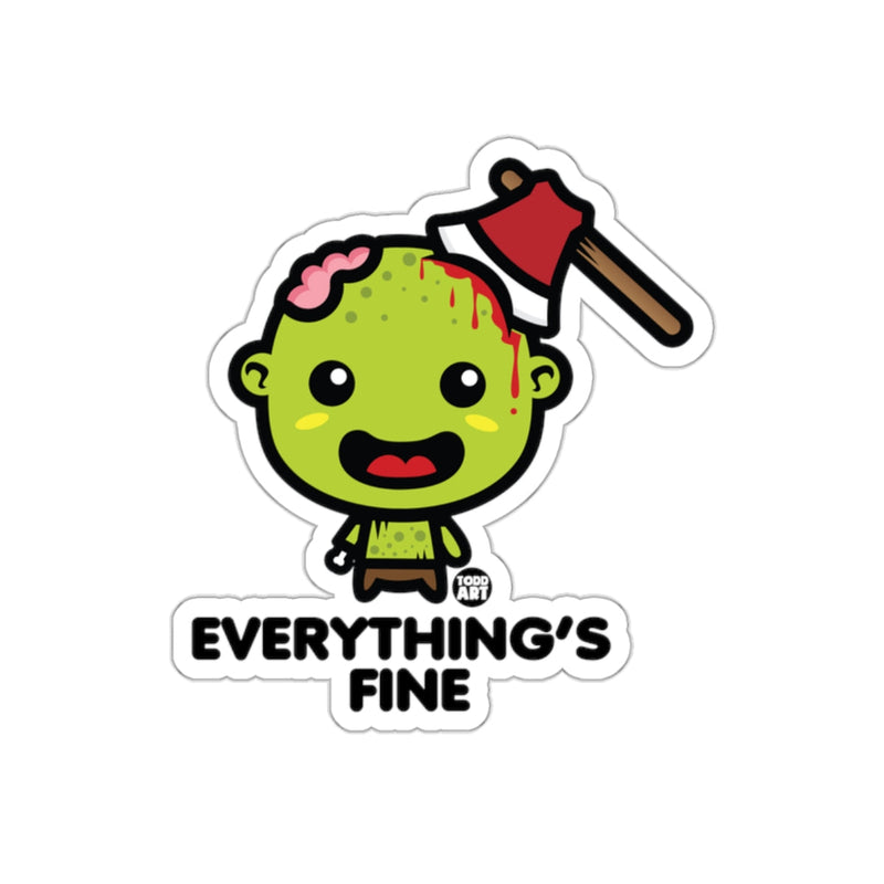 Load image into Gallery viewer, Everything's Fine Zombie Character Sticker
