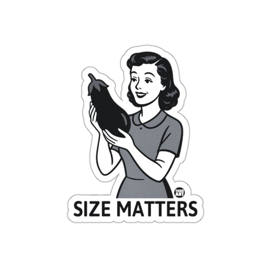 Size Matters Funny Vintage Style Sticker Decal