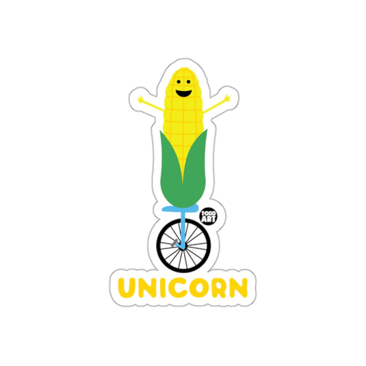 Corn on a Unicycle Funny Unicorn Sticker
