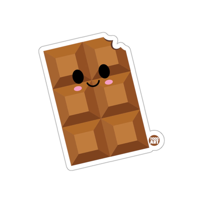 Load image into Gallery viewer, Cute Smiling Chocolate Bar Sticker with Bite Mark Design
