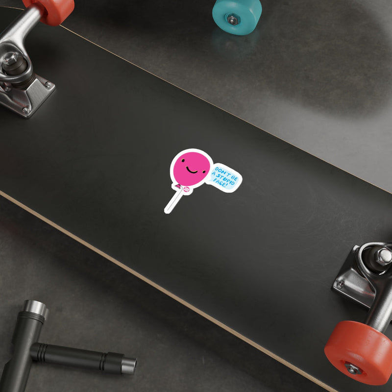 Load image into Gallery viewer, Don't Be A Jerk Face Smiling Lollipop Sticker
