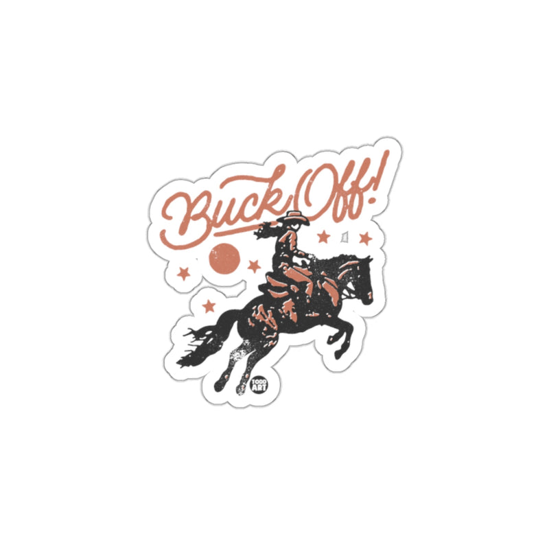 Load image into Gallery viewer, Buck Off Cowboy Riding Horse Illustration Sticker
