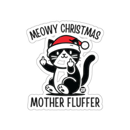 Meowy Christmas Mother Fluffer Holiday Sticker