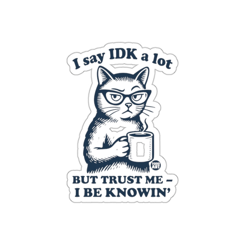 Load image into Gallery viewer, I Say IDK A Lot Trust Me I Be Knowin' Sticker
