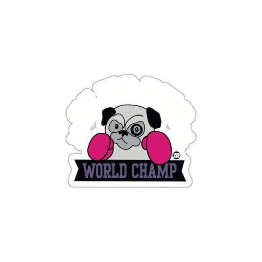 Boxing Pug World Champ Sticker Fun Graphic Design