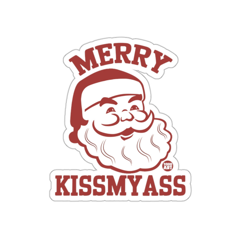 Load image into Gallery viewer, Merry Kissmyass Funny Santa Sticker Holiday Decor
