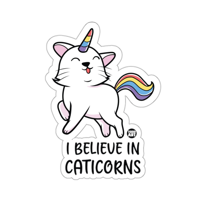 Load image into Gallery viewer, I Believe in Caticorns Cute Rainbow Unicorn Cat Sticker
