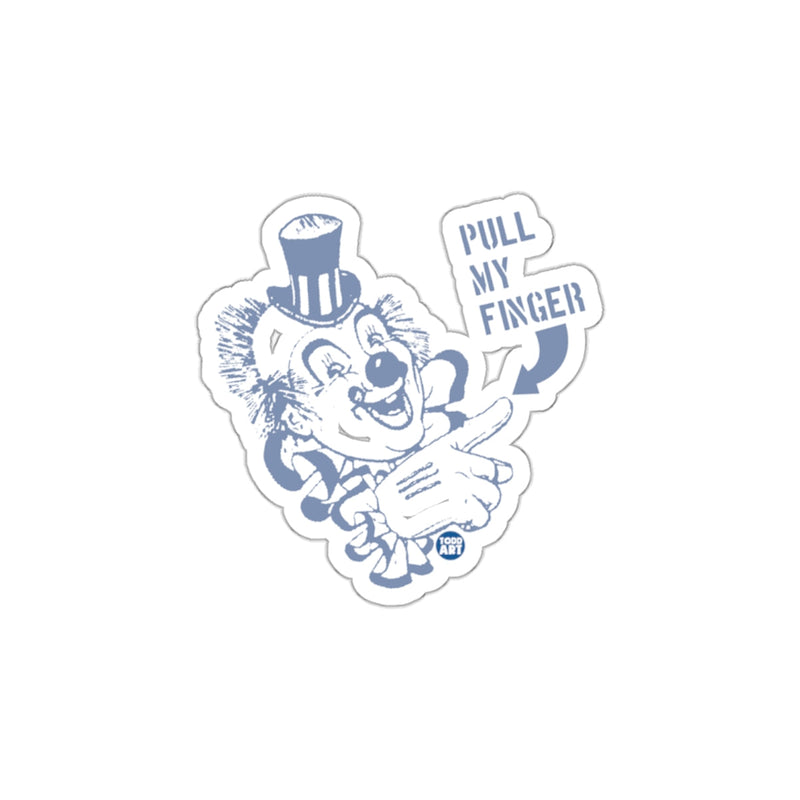 Load image into Gallery viewer, Pull My Finger Clown Sticker Vintage Humor Sticker

