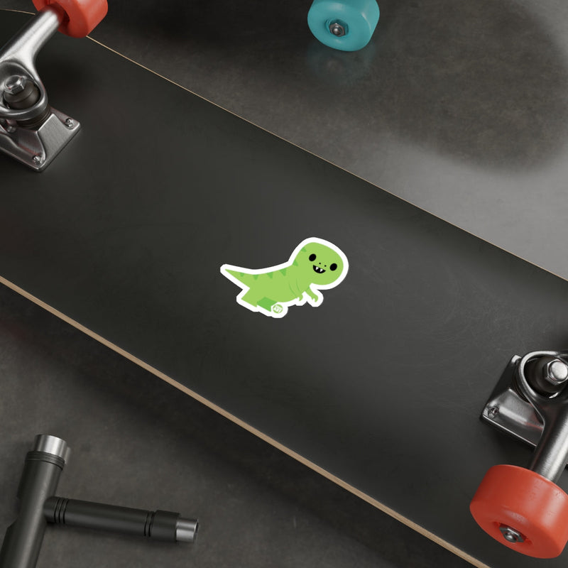 Load image into Gallery viewer, Cute Green Dinosaur Sticker for Skateboard or Laptop
