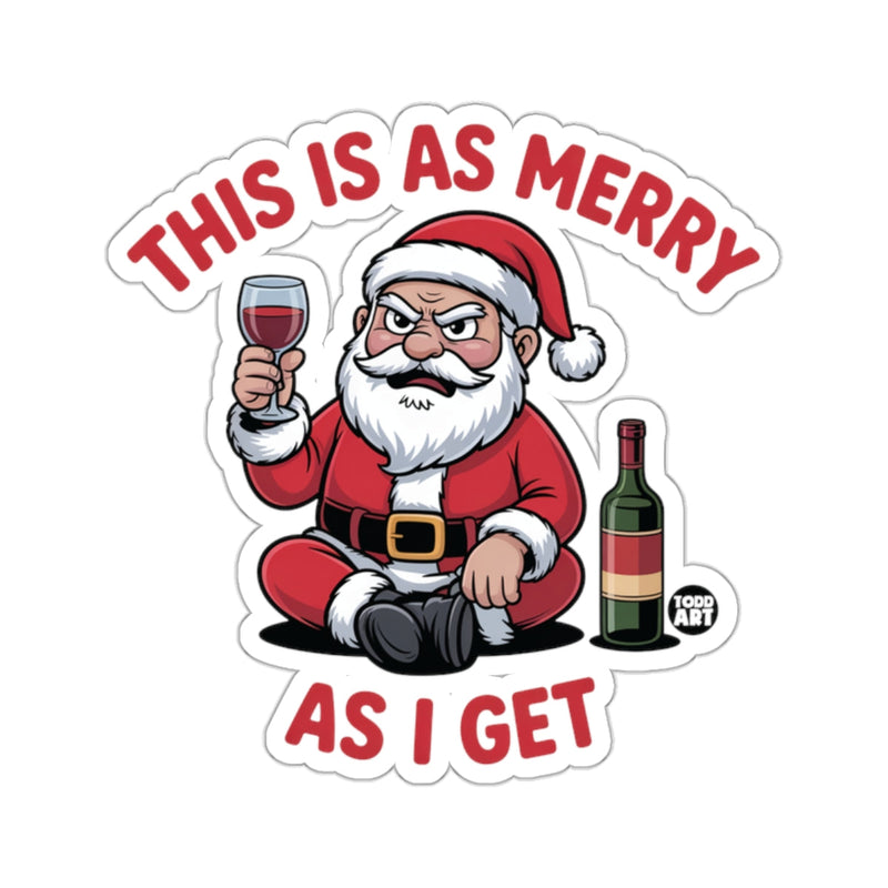 Load image into Gallery viewer, Grumpy Santa Wine Bottle This Is As Merry As I Get 
